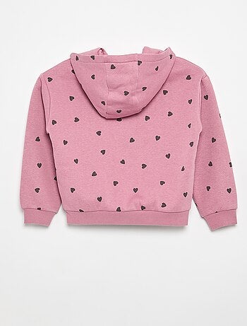 Sweat zippé à capuche avec imprimé all over