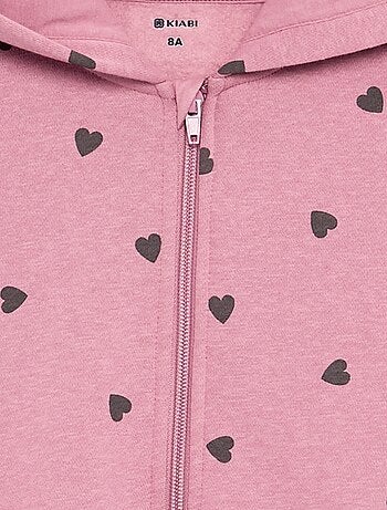 Sweat zippé à capuche avec imprimé all over