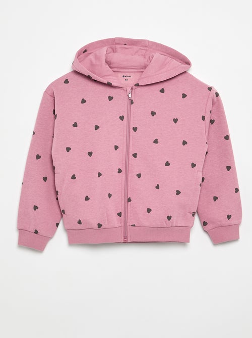 Sweat zippé à capuche avec imprimé all over - Kiabi