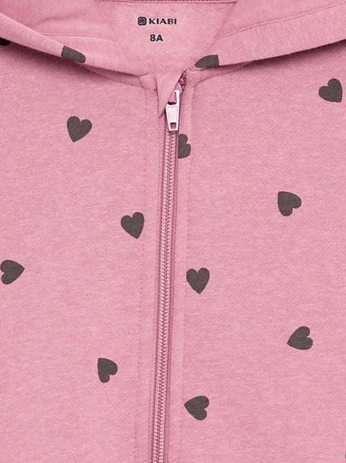 Sweat zippé à capuche avec imprimé all over - Kiabi