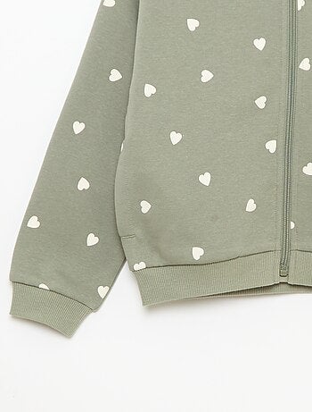 Sweat zippé à capuche avec imprimé all over