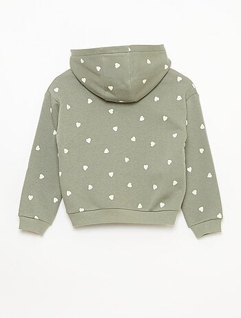 Sweat zippé à capuche avec imprimé all over