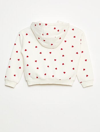Sweat zippé à capuche avec imprimé