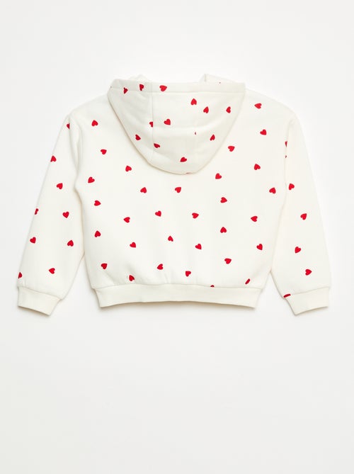 Sweat zippé à capuche avec imprimé - Kiabi