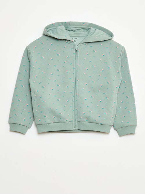 Sweat zippé à capuche avec imprimé - Kiabi