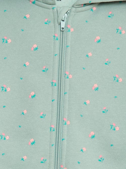 Sweat zippé à capuche avec imprimé - Kiabi