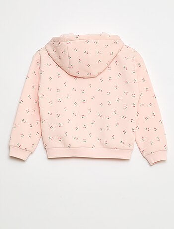 Sweat zippé à capuche avec imprimé