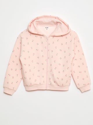 Sweat zippé à capuche avec imprimé