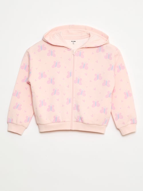 Sweat zippé à capuche avec imprimé - Kiabi
