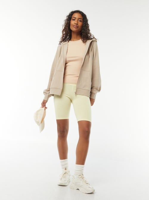 Sweat zippé à capuche basique - Kiabi