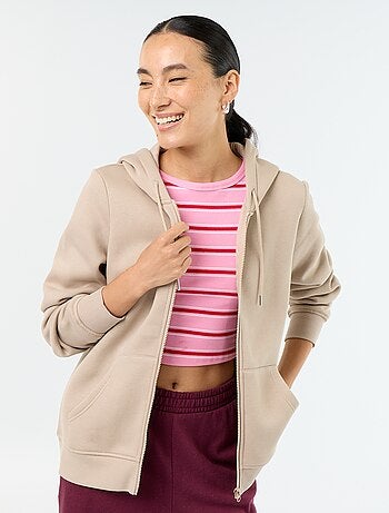 Sweat zippé à capuche basique