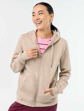 Sweat zippé à capuche basique