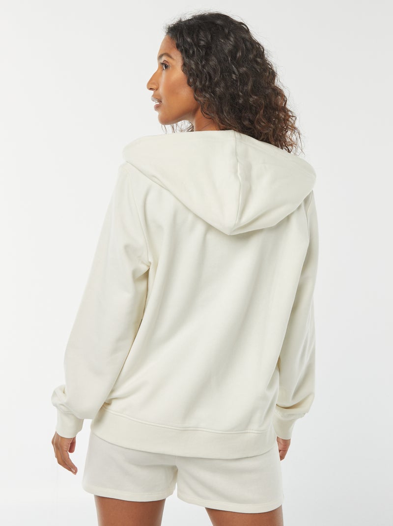 Sweat zippé à capuche basique Blanc - Kiabi