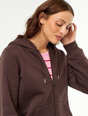 Sweat zippé à capuche basique