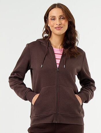 Sweat zippé à capuche basique