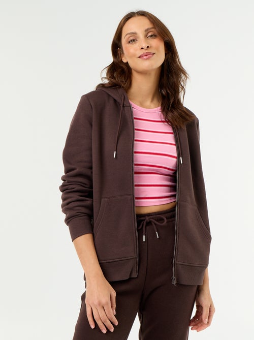 Sweat zippé à capuche basique - Kiabi Sweat zippé à capuche basique - Kiabi