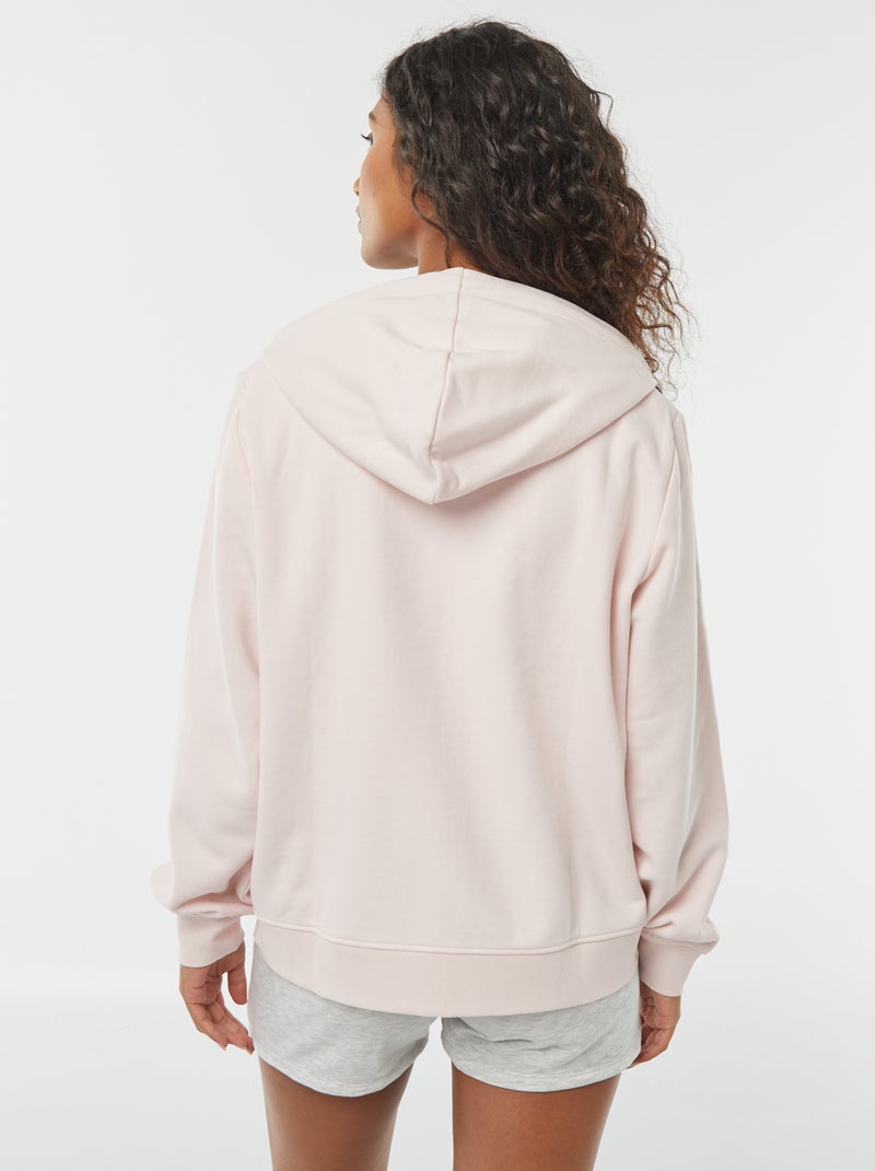 Sweat zippé à capuche basique Rose - Kiabi