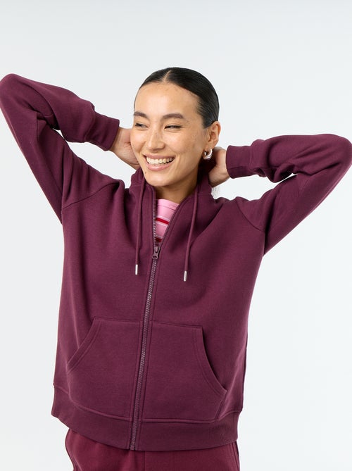 Sweat zippé à capuche basique - Kiabi