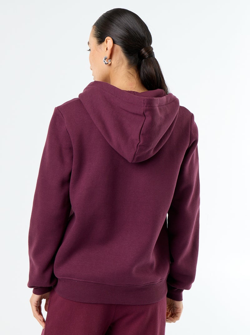 Sweat zippé à capuche basique Rose - Kiabi