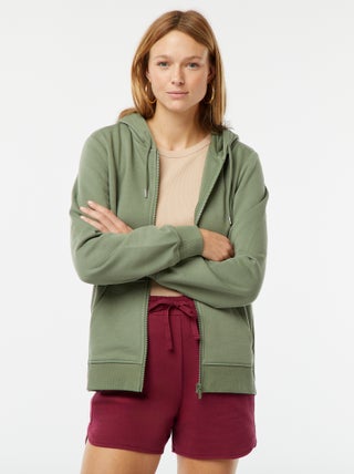 Sweat zippé à capuche basique