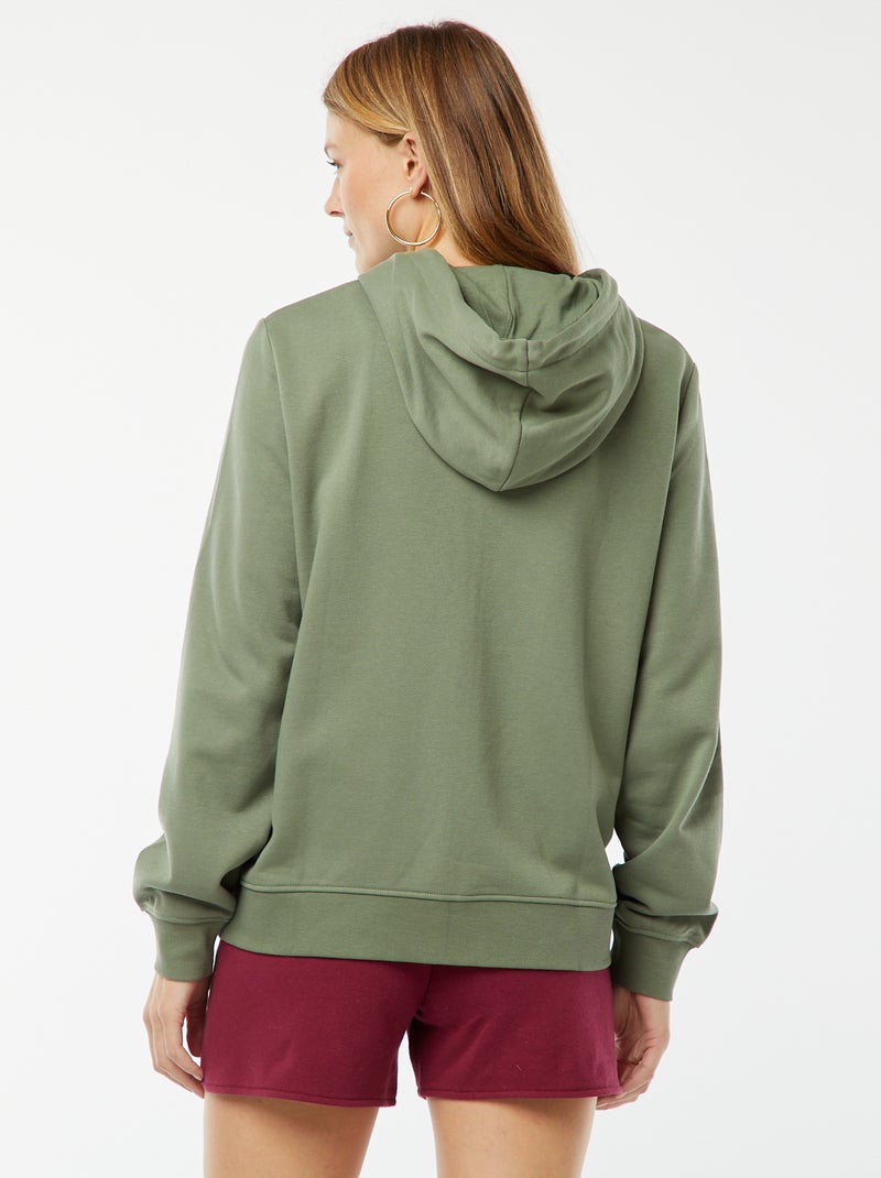 Sweat zippé à capuche basique Vert - Kiabi