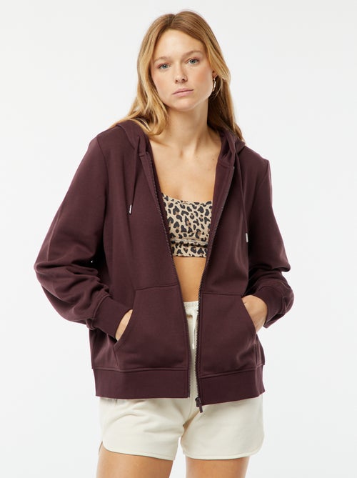 Sweat zippé à capuche basique - Kiabi