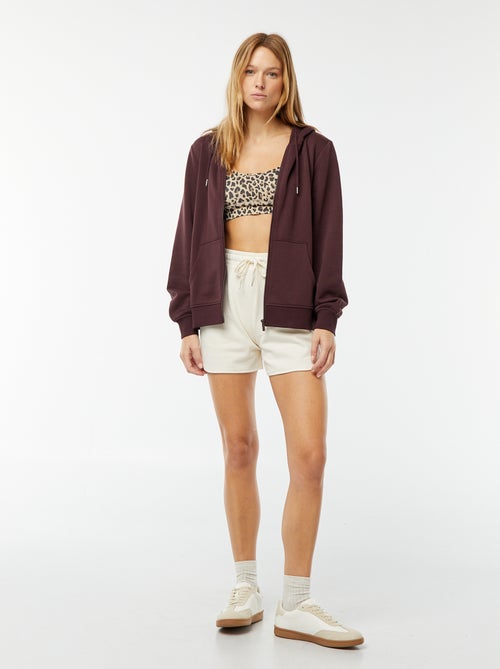 Sweat zippé à capuche basique - Kiabi