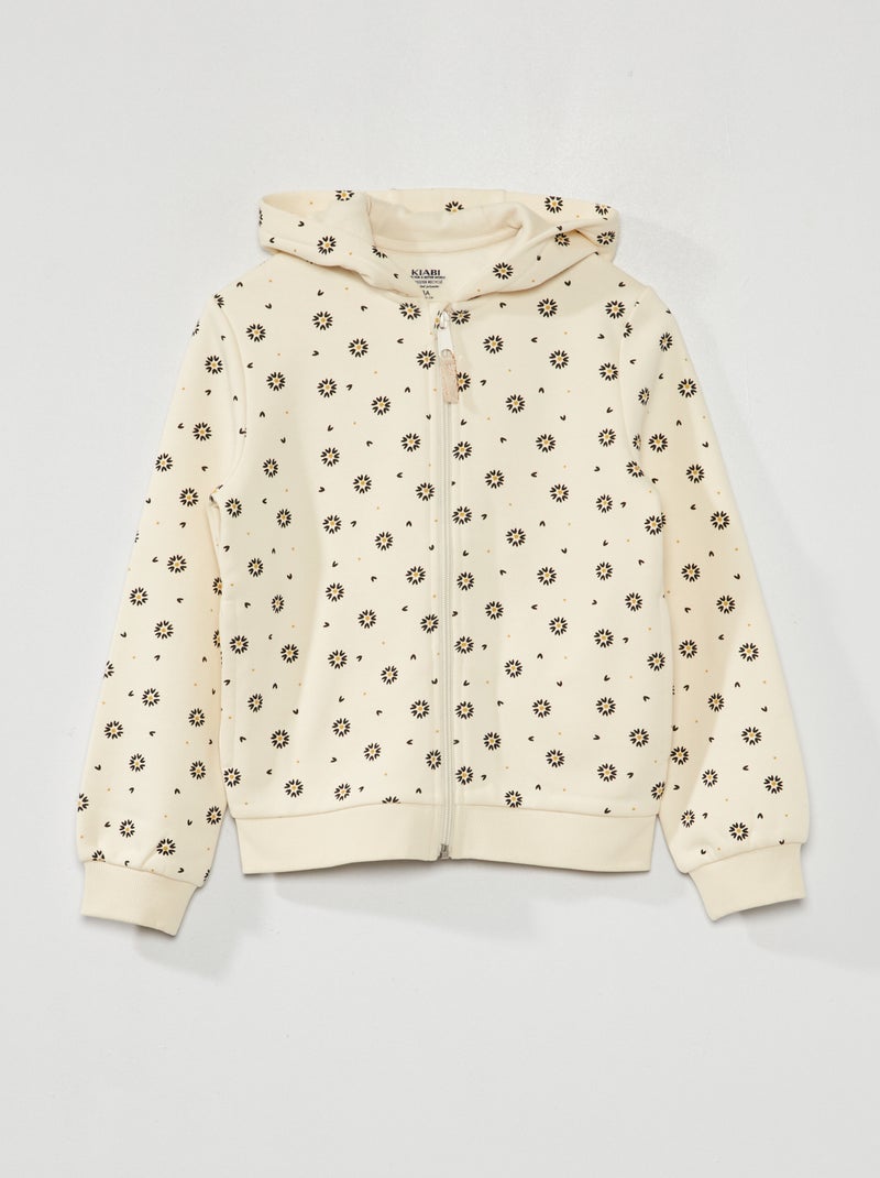 Sweat zippé à capuche Beige - Kiabi