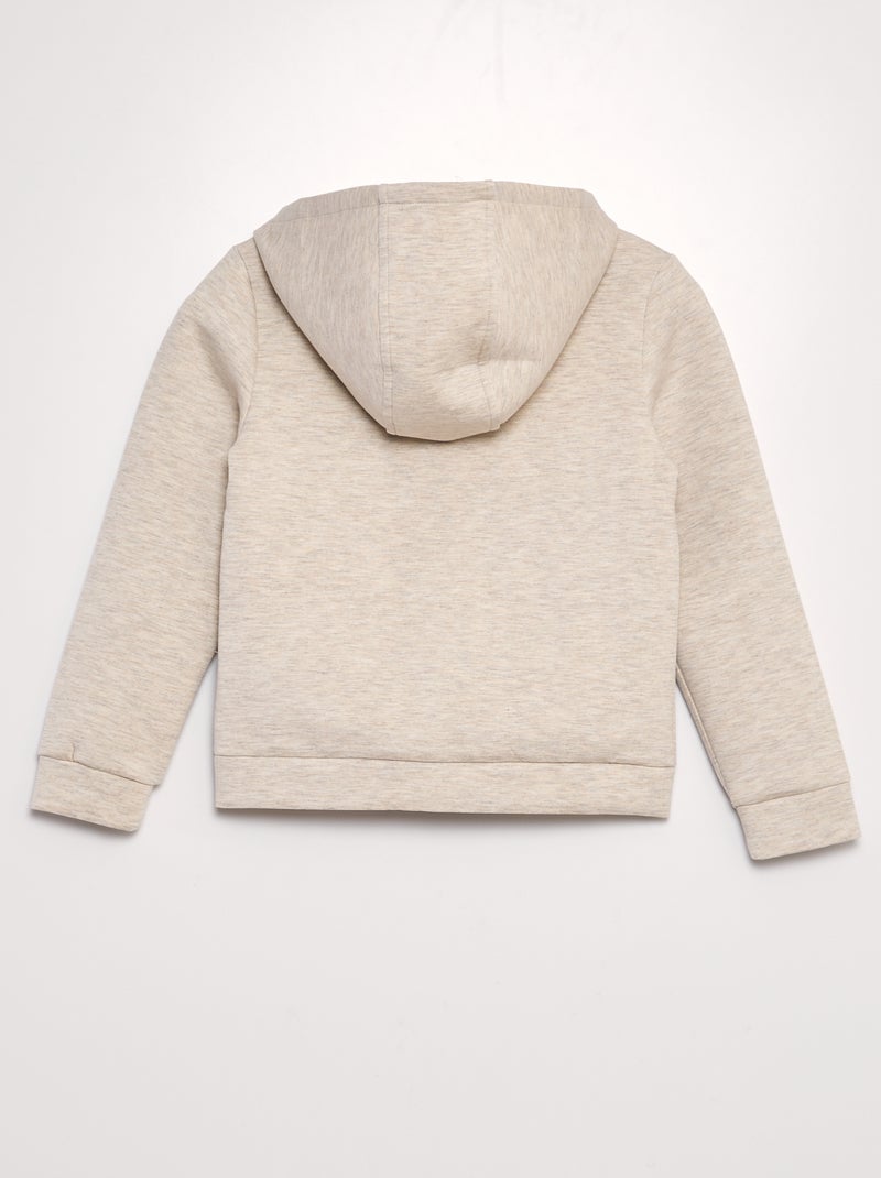 Sweat zippé à capuche Beige - Kiabi