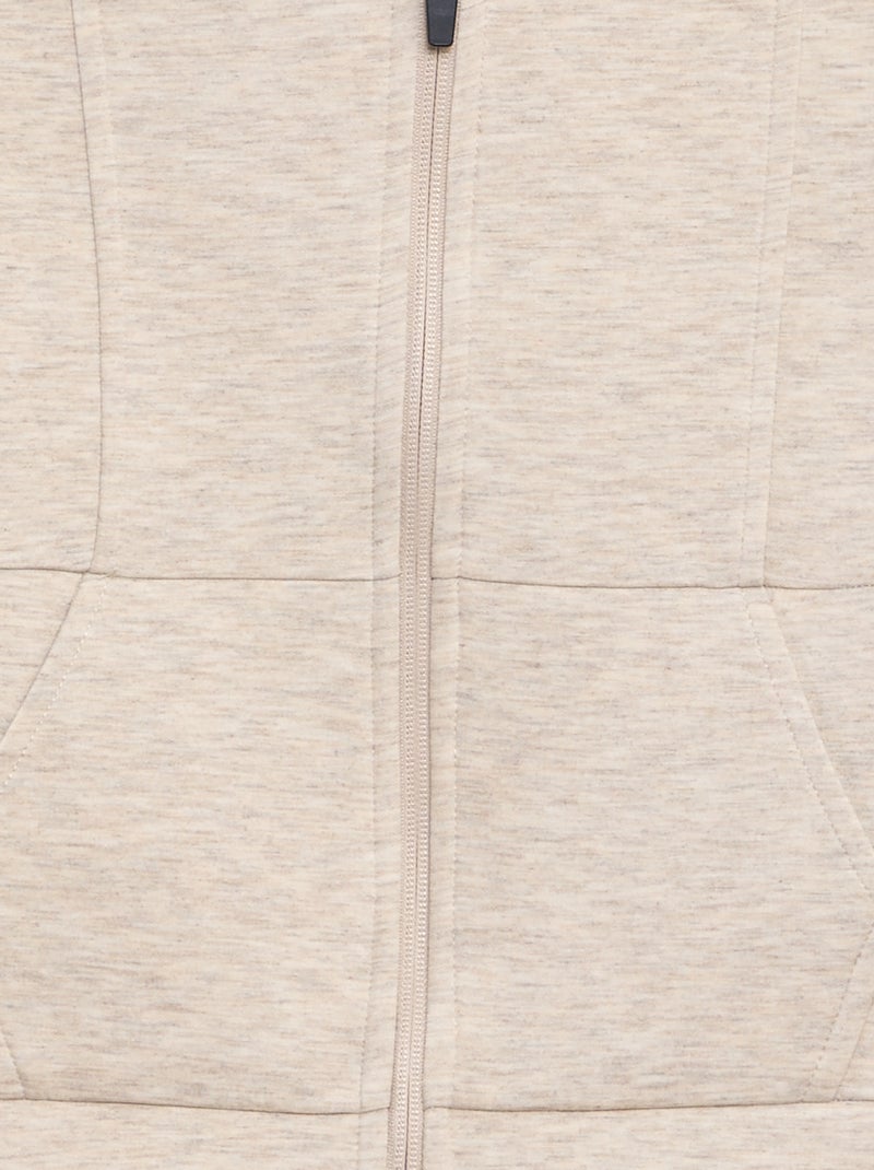 Sweat zippé à capuche Beige - Kiabi