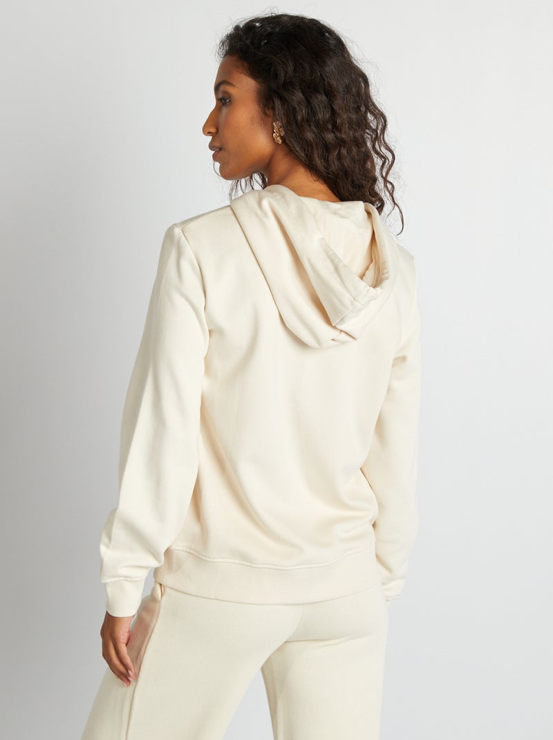 Sweat zippé à capuche Beige - Kiabi
