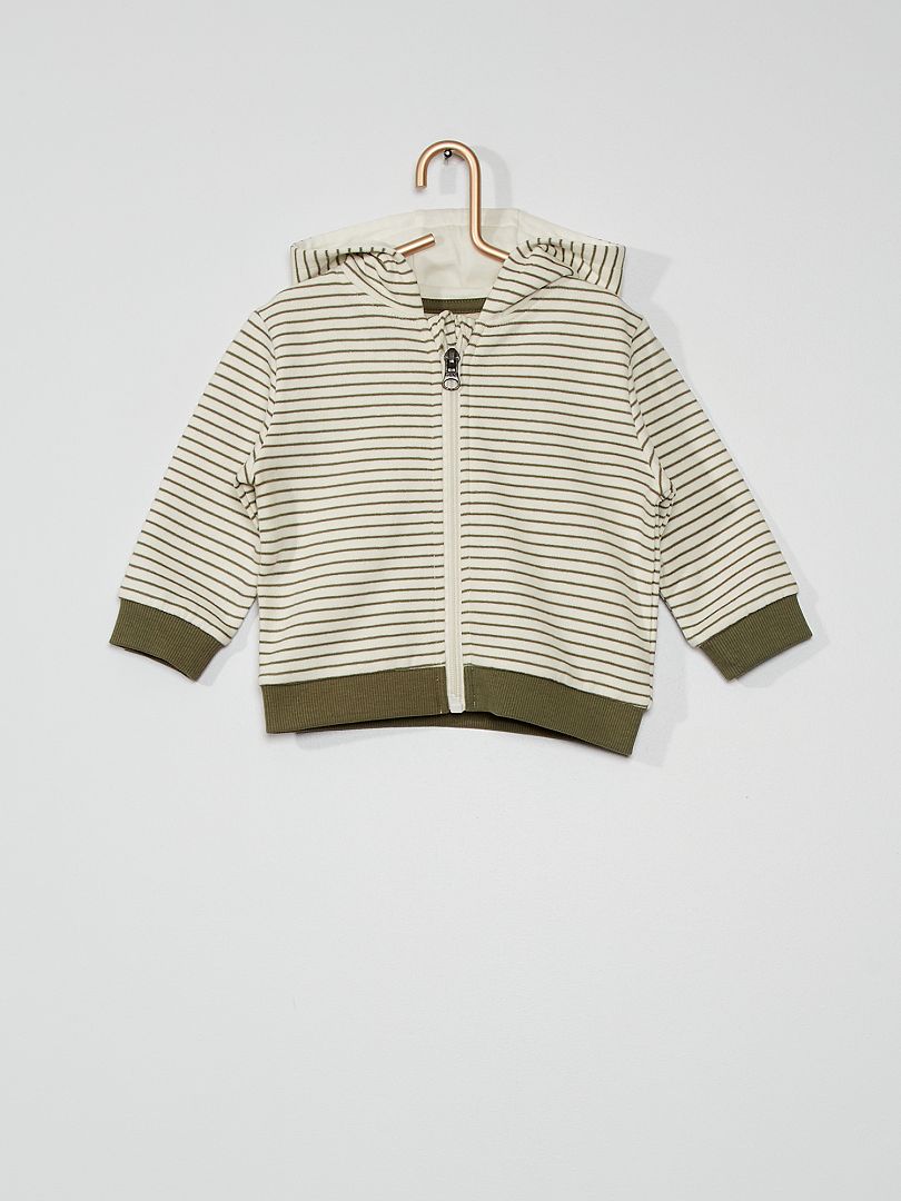 Sweat à Capuche Free People Rayé Noir Et Crème Sans Manches - Taille S Occasion