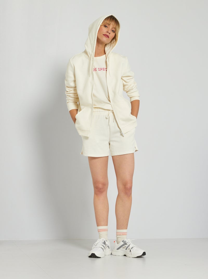 Sweat zippé à capuche Blanc - Kiabi