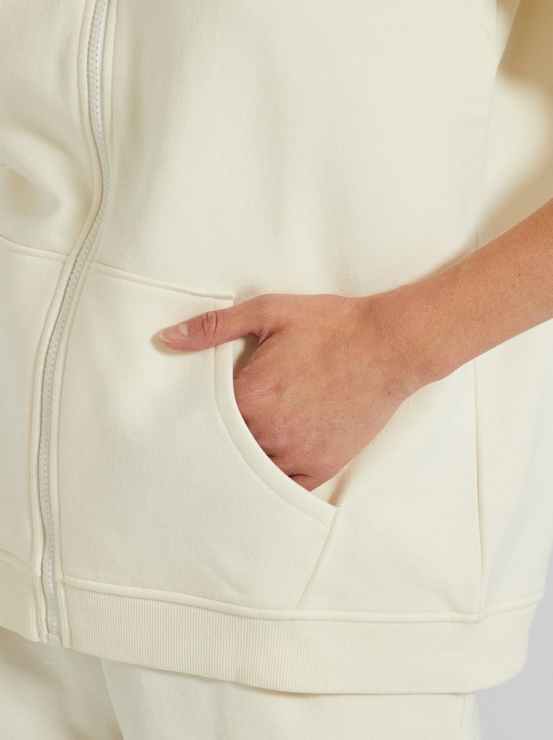 Sweat zippé à capuche Blanc - Kiabi