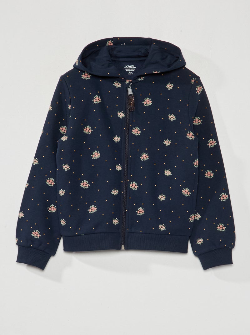 Sweat zippé à capuche BLEU - Kiabi