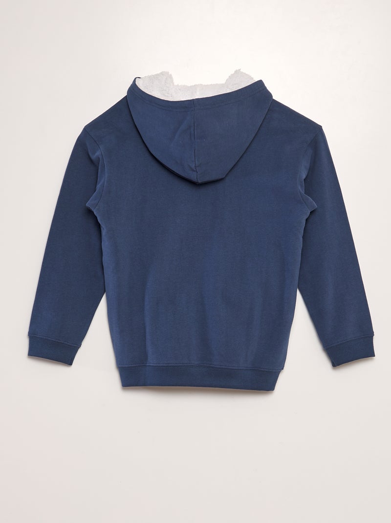 Sweat zippé à capuche Bleu - Kiabi