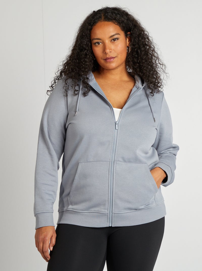 Sweat zippé à capuche Bleu - Kiabi