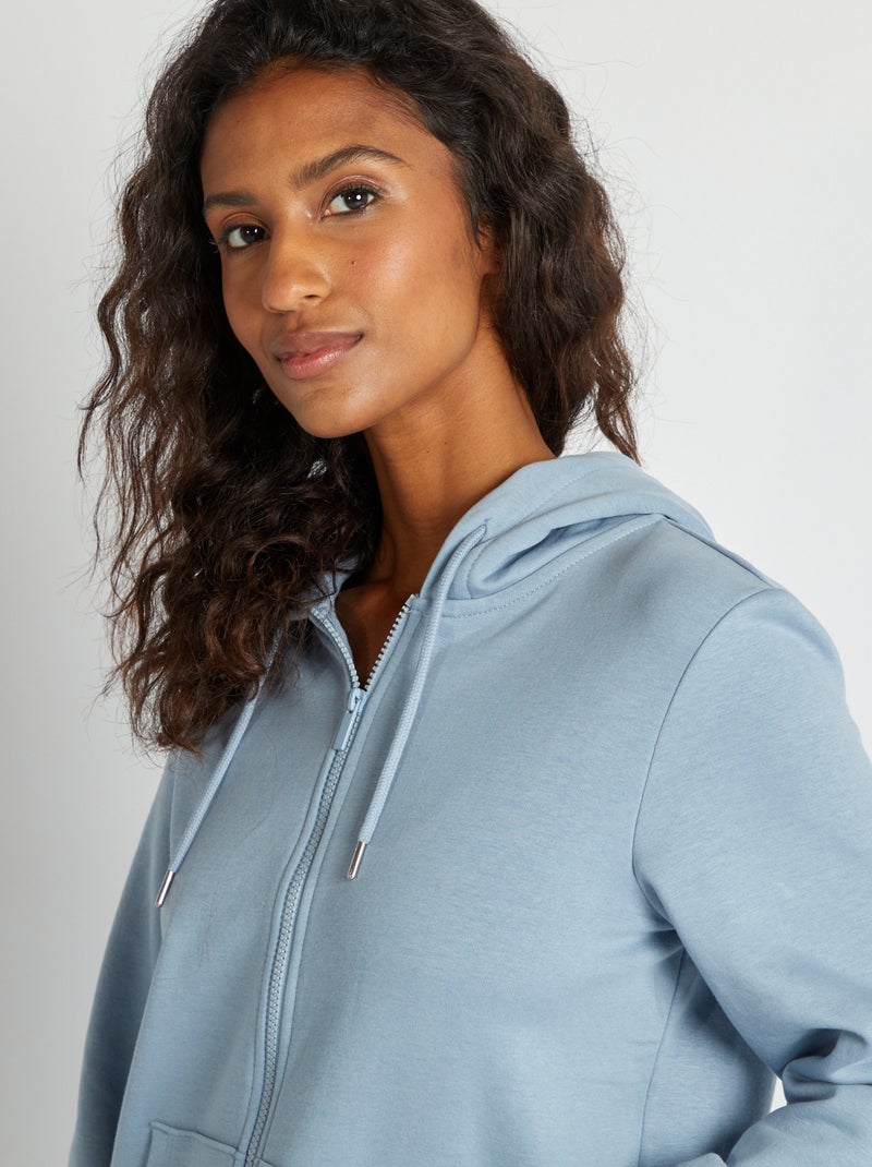 Sweat zippé à capuche Bleu - Kiabi