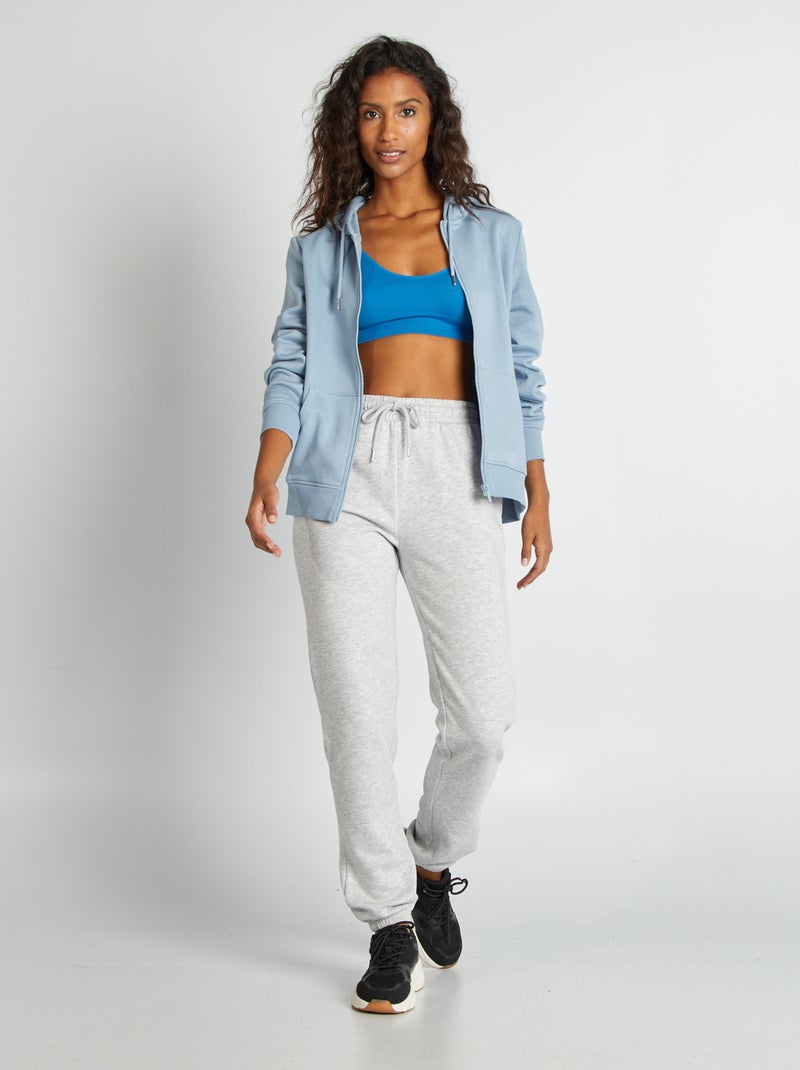 Sweat zippé à capuche Bleu - Kiabi