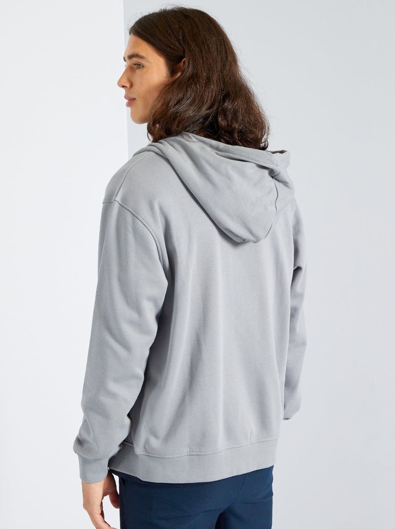 Sweat à Capuche Zippé Garçon 10-11 Ans – Pingouin Gris – Occasion Très Bon État