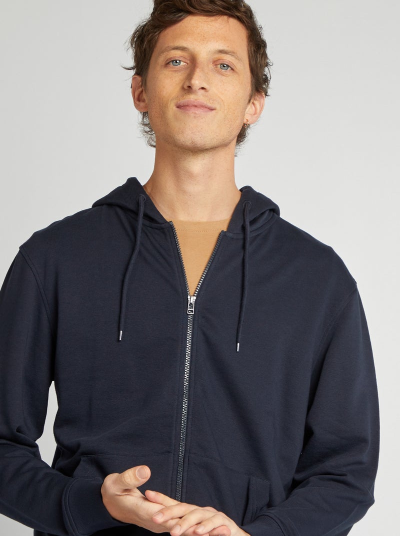 Sweat zippé à capuche Bleu marine - Kiabi