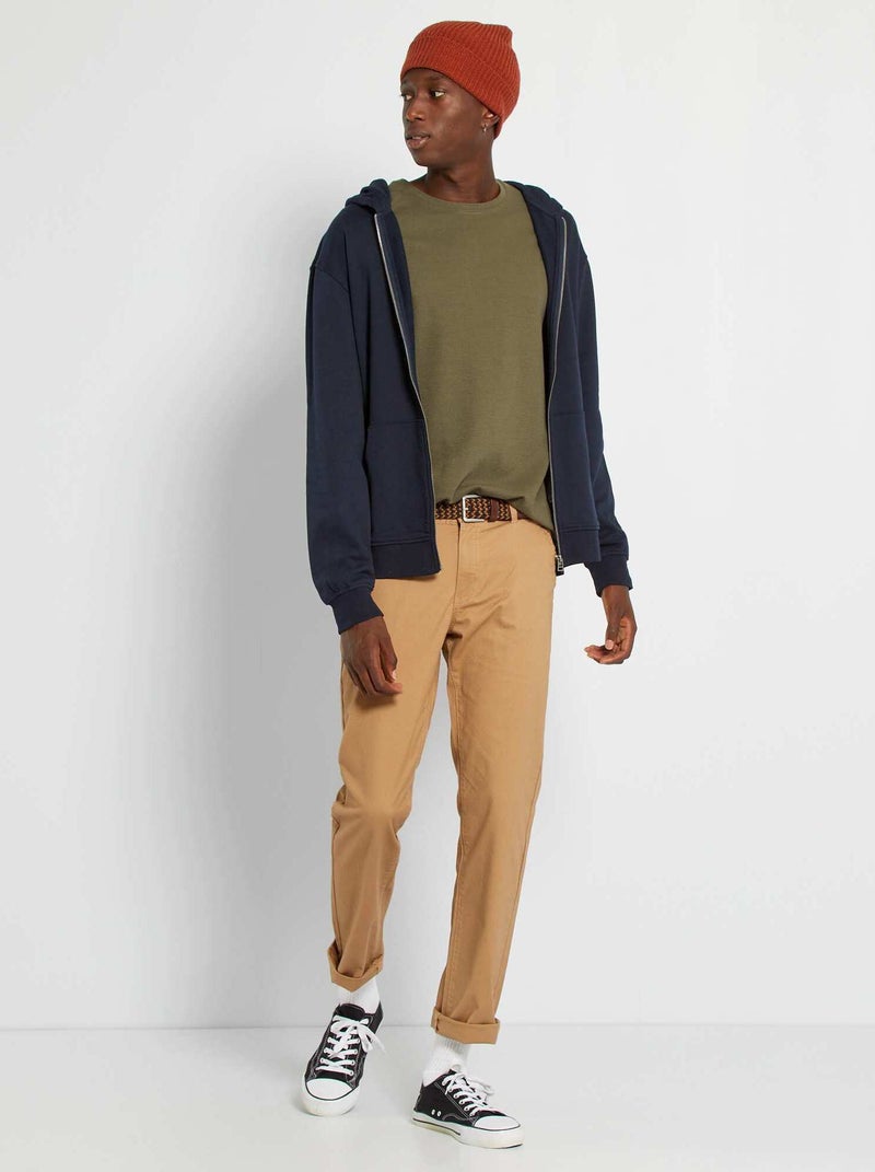 Sweat zippé à capuche bleu marine - Kiabi
