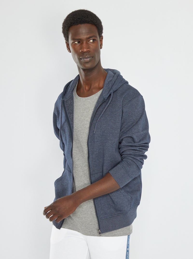 Sweat zippé à capuche Bleu marine - Kiabi