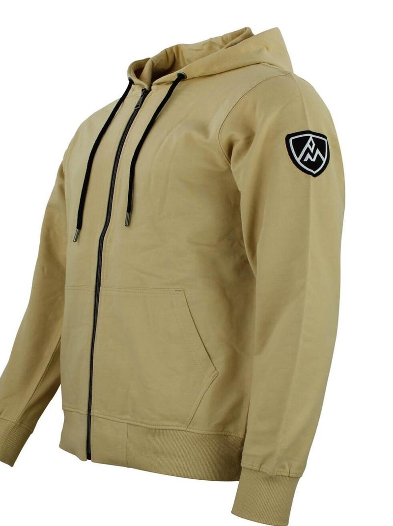 Sweat zippé à capuche   CAGE - PEAK MOUNTAIN Beige - Kiabi
