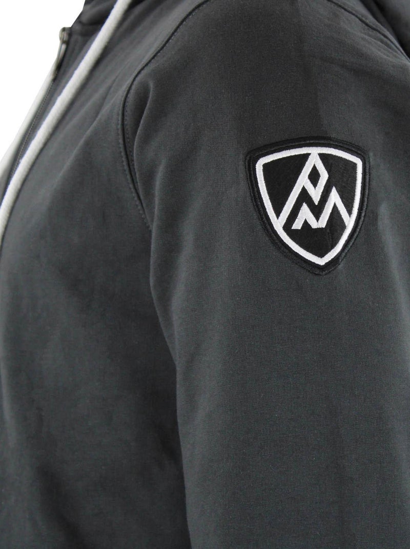 Sweat zippé à capuche   CAGE - PEAK MOUNTAIN gris anthracite - Kiabi