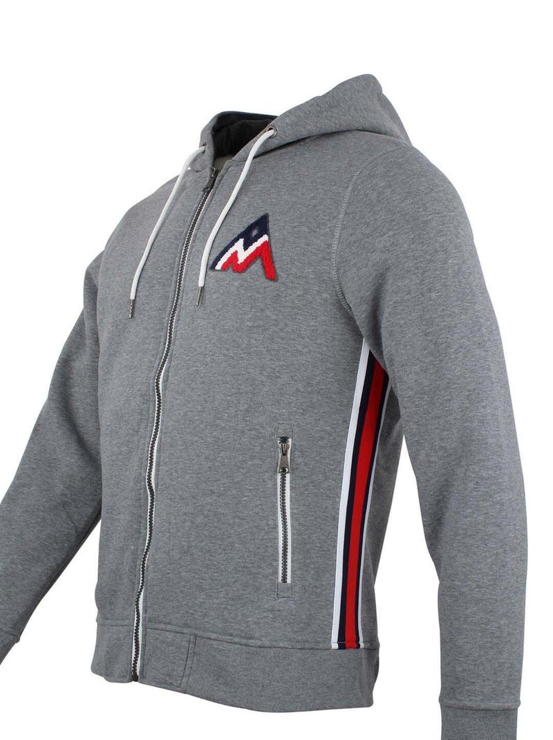Sweat zippé à capuche   CHARLES - PEAK MOUNTAIN Gris clair - Kiabi