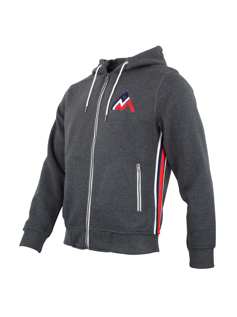 Sweat zippé à capuche   CHARLES - PEAK MOUNTAIN Gris foncé - Kiabi