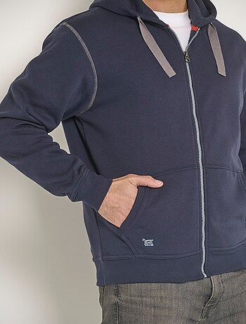 Sweat zippé à capuche détails contrastants