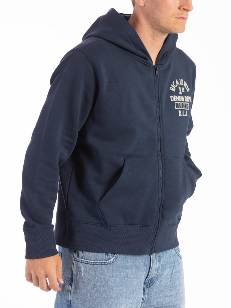 Sweat zippé à capuche DJANGO  'Rica Lewis' Bleu - Kiabi