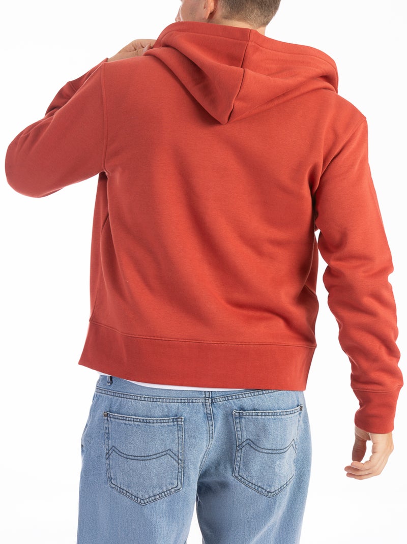 Sweat zippé à capuche DJANGO  'Rica Lewis' Rouge brique - Kiabi
